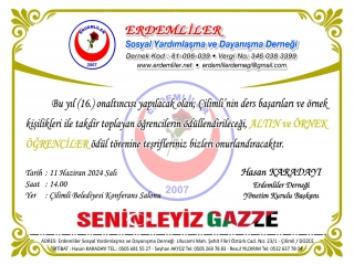 16. ALTIN VE ÖRNEK ÖĞRENCİ ÖDÜL TÖRENİNE DAVETLİSİNİZ